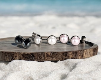 Pendientes de titanio HERRATHO "Dhaulagiri" | Pendientes refinados con perlas Swarovski | seleccionable en 3 colores | 1 par | Hecho en Alemania