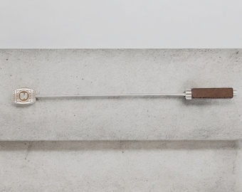 Pico de cerveza para barbacoa de acero inoxidable con mango de madera | Pico de cerveza artesanal de Algovia con abridor de botellas integrado