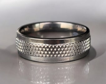 Anillo de hombre HERRATHO de titanio "Broad Peak" | 8 mm de ancho, disponible en 5 tamaños | Hecho en Alemania