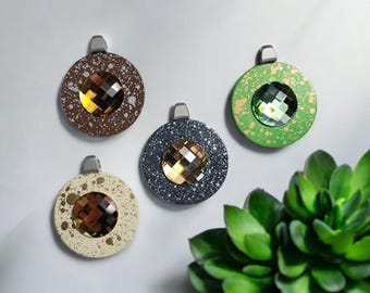 Colgante HERRATHO de acero inoxidable, adornado con cristal de Swarovski | Piezas únicas | Colgante de cadena con piedras preciosas | Hecho en Alemania