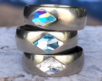 Anillo de mujer HERRATHO de titanio con cristal de Swarovski | Anillo refinado, disponible en 4 colores | Hecho en Alemania