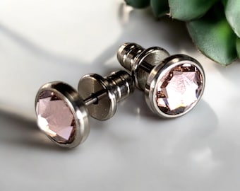 Pendientes de titanio HERRATHO "Alpspitz" | Pendientes refinados con cristales Swarovski | seleccionable en 10 colores | 1 par | Hecho en Alemania