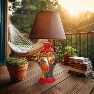 Handmade artistic Ceramic lamp | Unique Design for Home Decor
