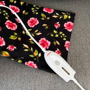 Watercolor Rose, Heating Pad Cover, Flannel Cover, Replacement Cover, Fits a 12x15 in Pad, Snap Closure Cover, Gift for Her, Heating Pad