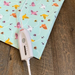 Birds and Butterflies, 1 Layer Flannel, Replacement Heating Pad Cover, Spa Gift for Her, Fits 12x15 in Pad, Snap Closure, Heating Pad