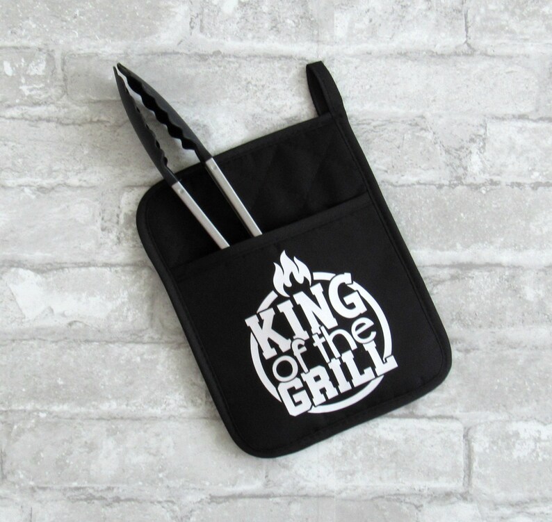 Novelty Pot Holder. King of the Grill. Black pot holder. Etsy