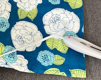 Large Floral, Flannel Replacement Cover, Heating Pad Cover, Fits 12x15 in Pad, Snap Closure Cover, Electric Heating Pad Cover, Gift for Her