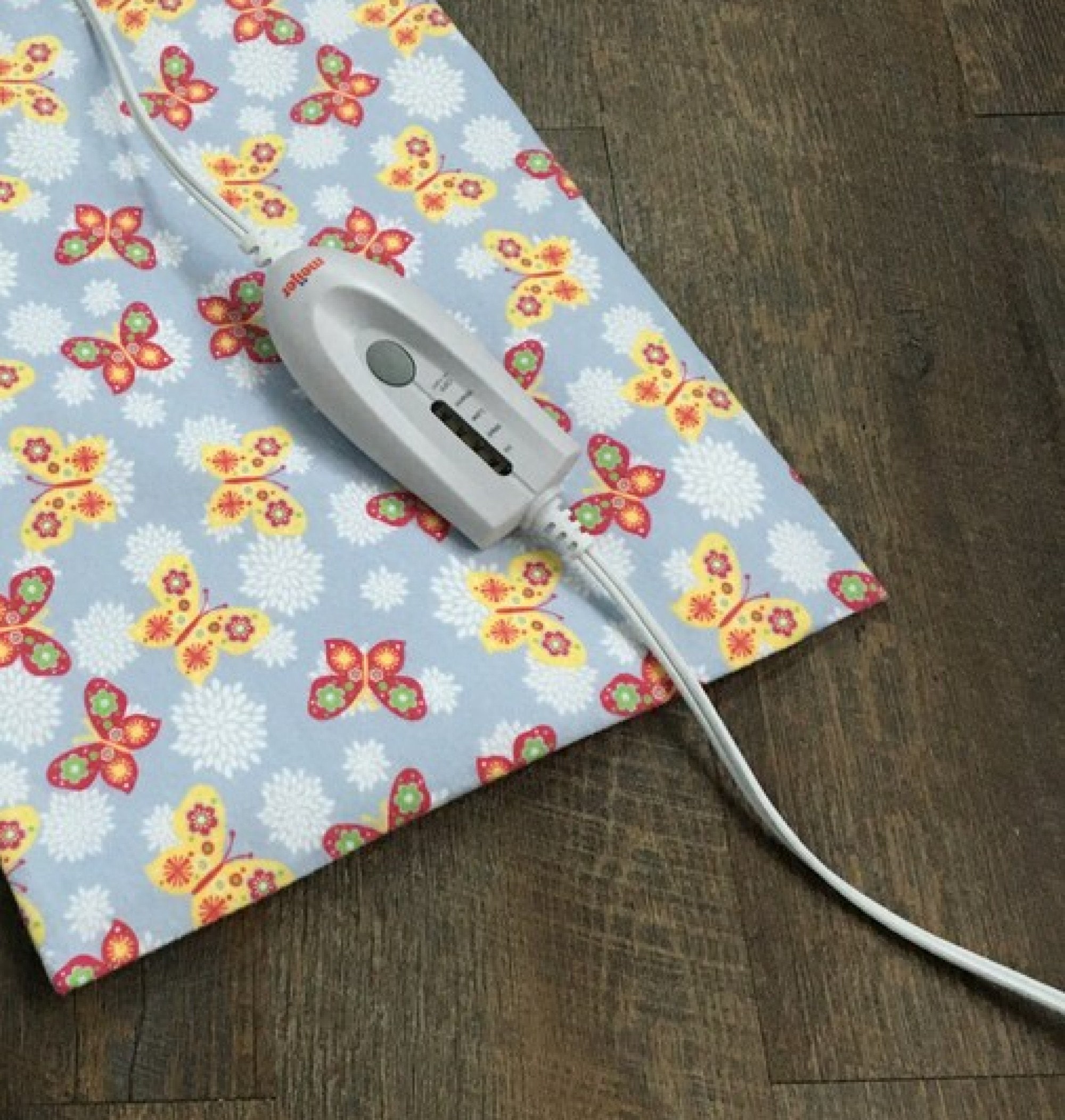 Butterflies on Blue, Replacement Cover, Heating Pad Cover, Flannel Cover, Electric Heating Pad, Fits 12x15 in Pad, Snap Closure