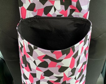 Abstract Geometric,Car Trash Bag,Car Bag,Headrest Garbage Bag,Car Organization,Car Accessory,Hanging Bag,Auto Trash Bag,Reusable Car Bag