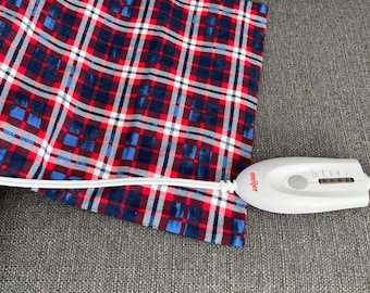Red White and Blue Plaid, Plaid Flannel Cover, Heating Pad Cover, Replacement Cover, Electric Heating Pad, Fits 12x15 in Pad, Cotton Cover