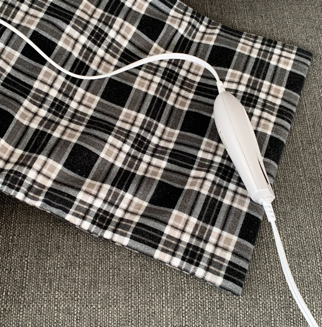 Black Tartan Plaid, Heating Pad Cover, Replacement Cover, Fits 12x15 in