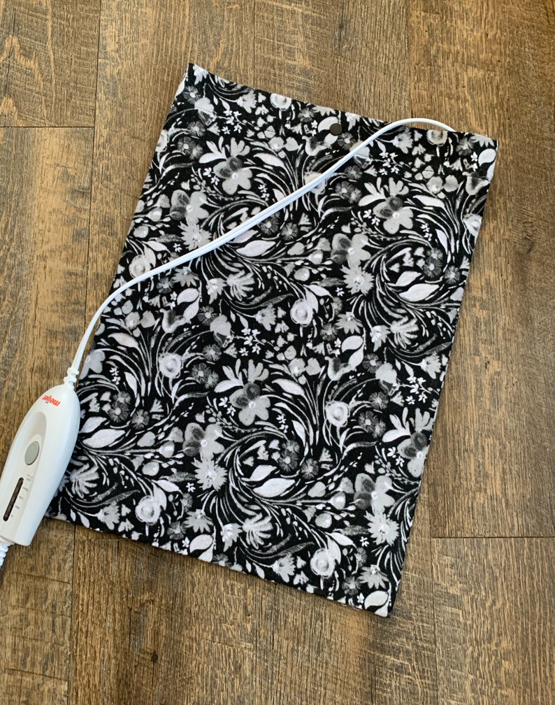 Black and White Floral Heating Pad Replacement Cover 1 Layer Etsy
