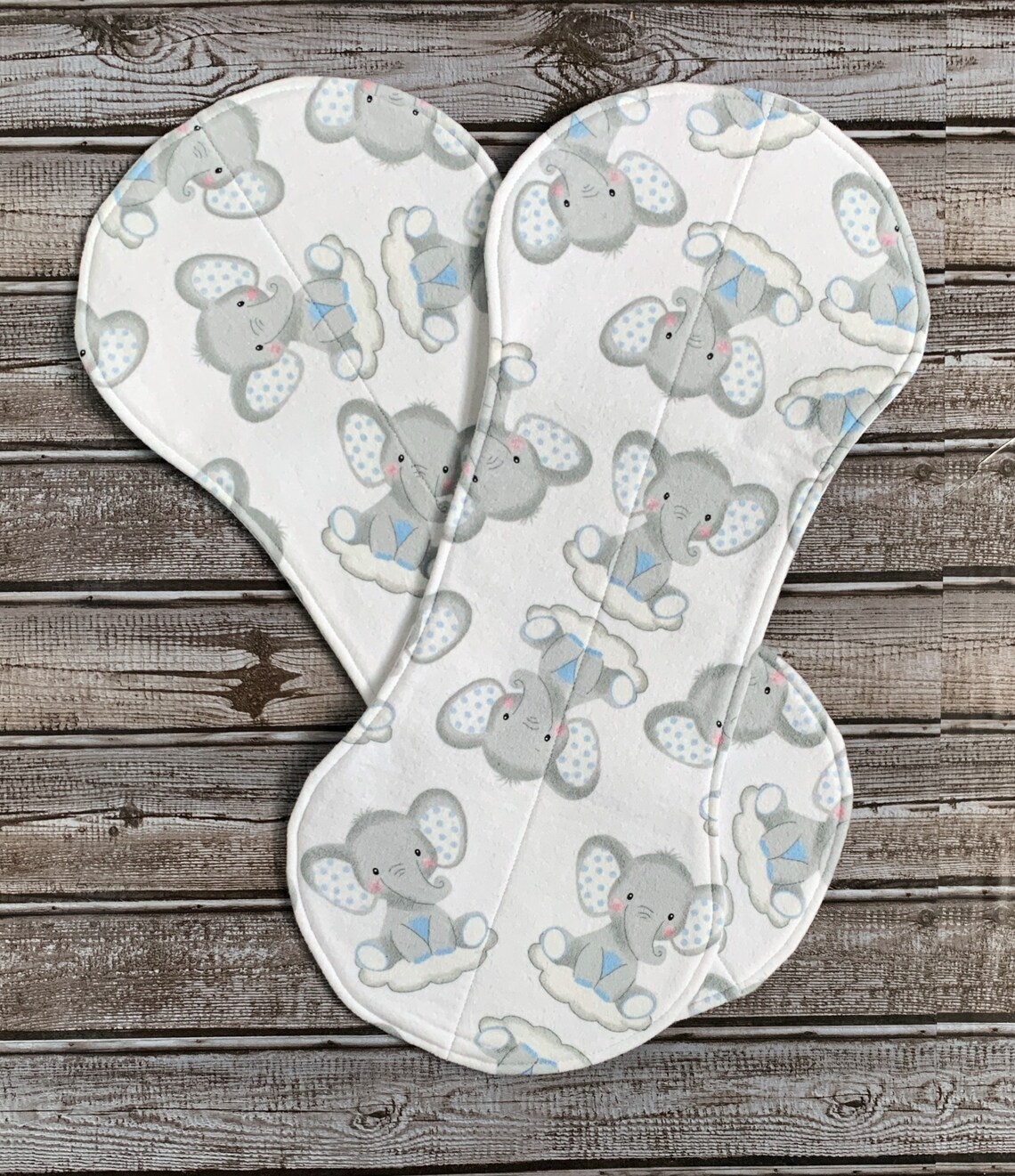 Sleepy Elephants Burp Cloths Set of 2 Flannel Burp Cloths Etsy