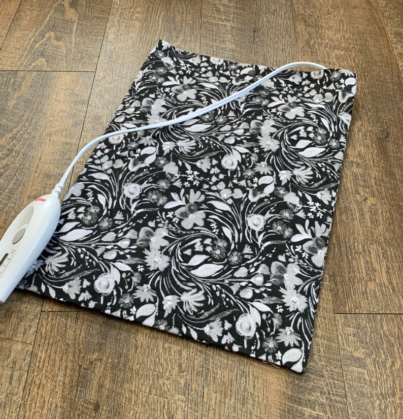 Black and White Floral Heating Pad Replacement Cover 1 Layer Etsy