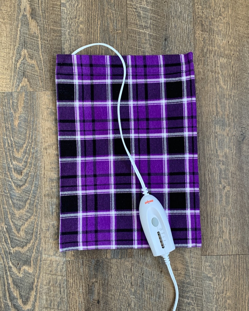 Purple Plaid 1 Layer Flannel Cover Replacement Heating Pad Etsy