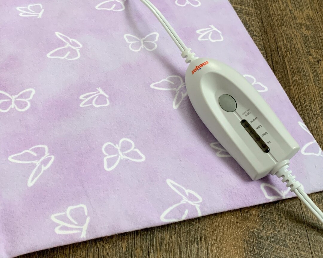 Purple Tie Dye Butterflies, 1 Layer Flannel Replacement Heating Pad Cover, Electric Heating Pad