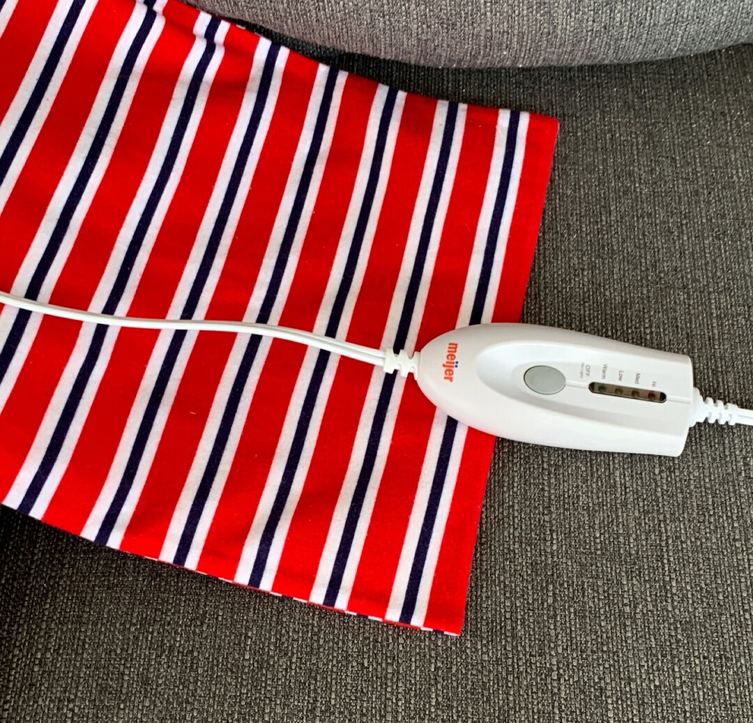Red White and Blue Striped, Flannel Cover, Heating Pad Cover