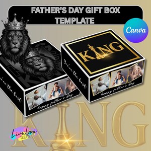 Vaderdagdoossjabloon, cadeaudoossjabloon, papa-doossjabloon, bewerkbare cadeaudoossjabloon.