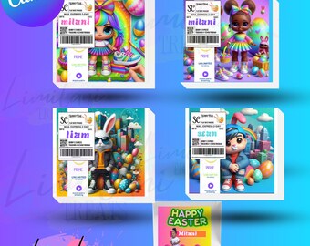 4 Editable canva Kids Easter Box Template