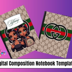 Girly Back to School Notebook Cover Template: Custom Composition Book (Digital Download, 6.5x9.5 in