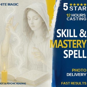 Skill Mastery Spell | 12-Hour White Magic | Unlock Genius Accelerate Learning Memory Boost | Wisdom Activation | + 1 Tarot & Psychic Reading