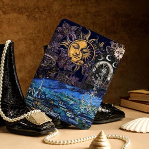 Star & Moon Painting iPad case, Personalization iPad Cover For 2025 iPad Air 11&quot; 13&quot;, iPad 10.2&quot;, iPad  Mini 7/6/5, iPad 2022 2021 Pro Case