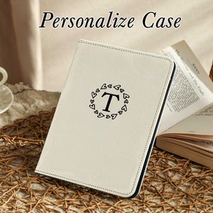 White Lychee Texture Vegetarian Leather Kindle Case, Personalize Cover for 2024 Kindle Paperwhite 12th 11th, Kindle 11th 10th 7th Case
