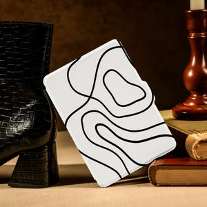 Abstract Line Swirl Kindle Case,  Personalize Cover for 2024 Kindle Paperwhite 12th, 2024 Kindle 11th, Kindle Oasis Kindle Scrip 10.2&quot; Case