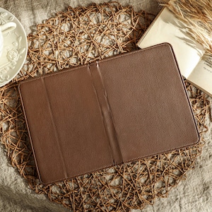 Rustic Dark Brown LitchiVegetarian Leather Kindle Case, Personalize Cover for 2024 Kindle Paperwhite 12th, Kindle 11th 10th 7th Case