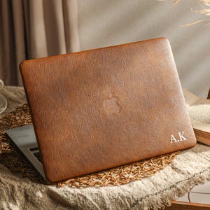 Rustic Brown Vegan Leather MacBook Case: Protective Cover for MacBook Air/Pro