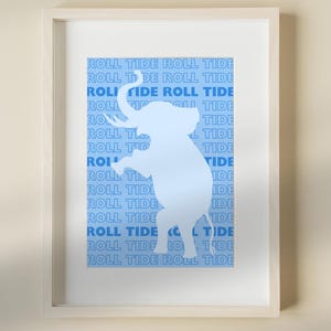 University of Alabama Digital Art, Bama Wall Art, College Poster, University of Alabama, Roll Tide, Tuscaloosa, Bama Art, Dorm Poster, Girly