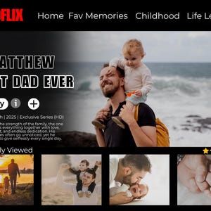 Tarjeta imprimible para el Día del Padre de Dadflix / Regalo personalizado estilo Netflix para papá / Tarjeta divertida para el Día del Padre / Plantilla Canva editable