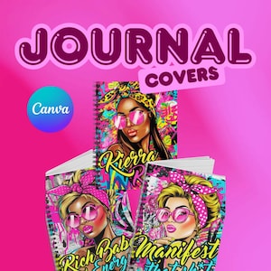 8 Editable Graffiti Journal Covers for Canva | Bold Urban PLR Notebook Templates | Customizable Digital Download for Resale