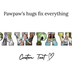 Collage de fotos imprimible para el Día del Padre / Regalo con foto de la letra "PAWPAW" de los nietos / Regalo personalizado para el abuelo / Plantilla de Canva