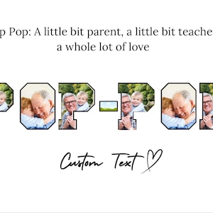 Collage de fotos imprimible para el Día del Padre / Regalo con foto de carta POP-POP de los nietos / Regalo personalizado para el abuelo / Plantilla de Canva