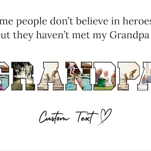 Collage de fotos imprimible para el Día del Padre / Carta para el abuelo (regalo fotográfico de los nietos) / Arte mural personalizado para el abuelo / Plantilla de Canva