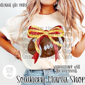Red Bow Football Coquette | PNG, Preppy Football Shirt, Football Coquette, Football PNG, Football Mom PNG, Football Bows, Yellow Football