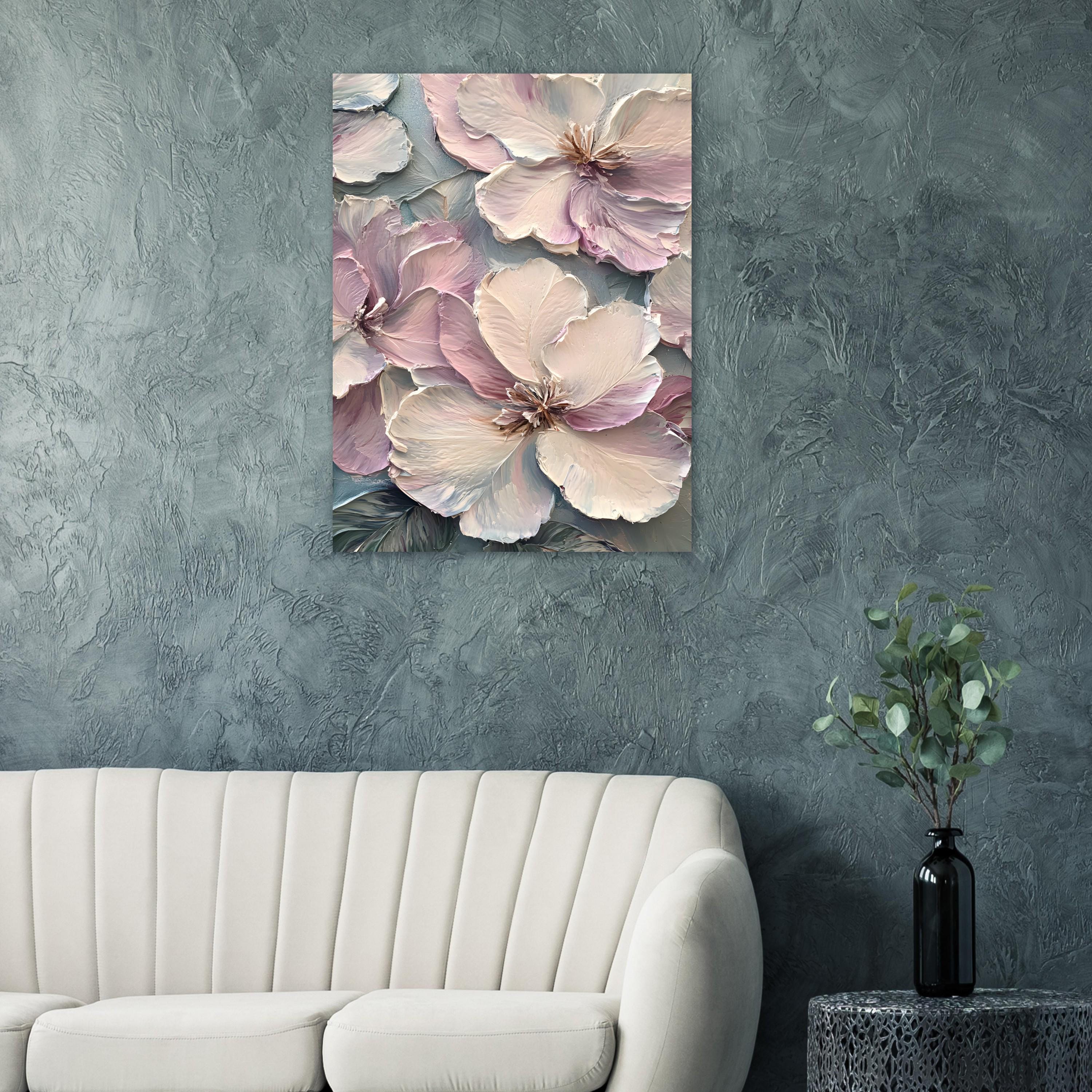 Large Flower Wall Art, Abstrat Poster, Wall Decor Living Room Soft ...