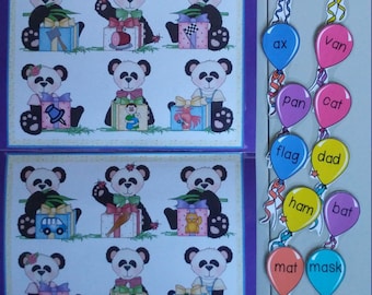 Panda Party Short A File Folder Game Literacy Center