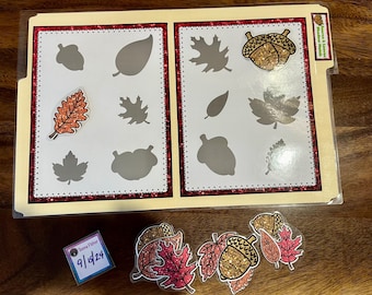 Acorns & Leaves Sizing Shadow Match File Folder Game Pre-K Visual Discrimination Special Education Task Box Activity Fall Toddler Autumn