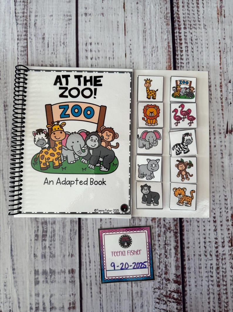 HARD COPY -At the Zoo! Adapted Book Interactive Autism Special Education Early Readers image 1