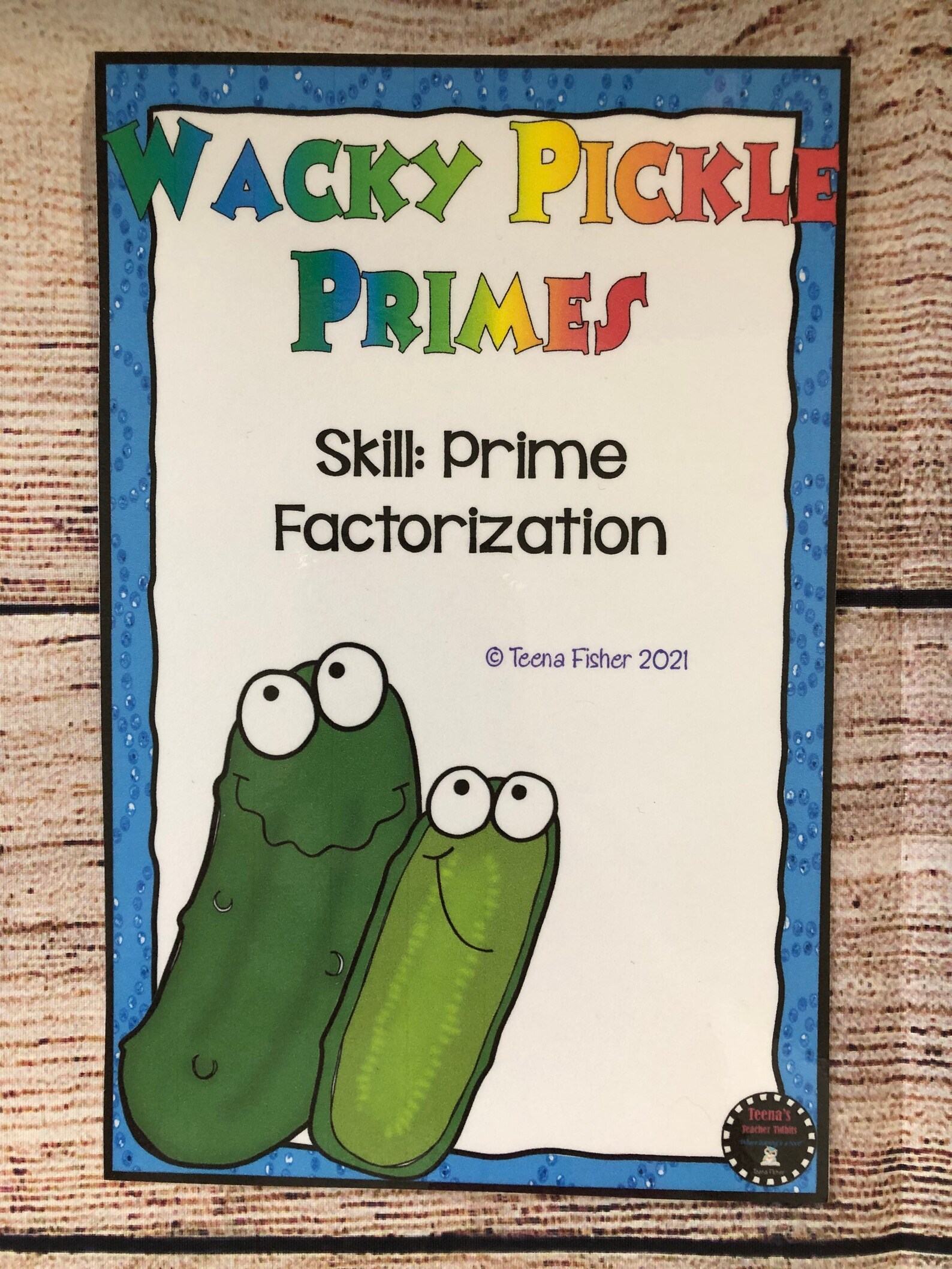 Wacky Pickle Primes Prime Factorization With Exponents Math File Folder