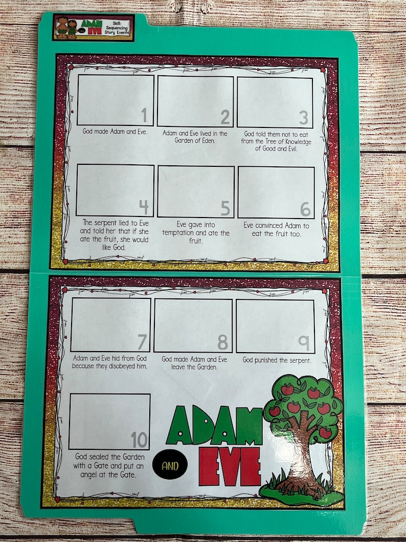 Adam and Eve Story Sequencing Game: Bible Stories Teacher Resource - Etsy