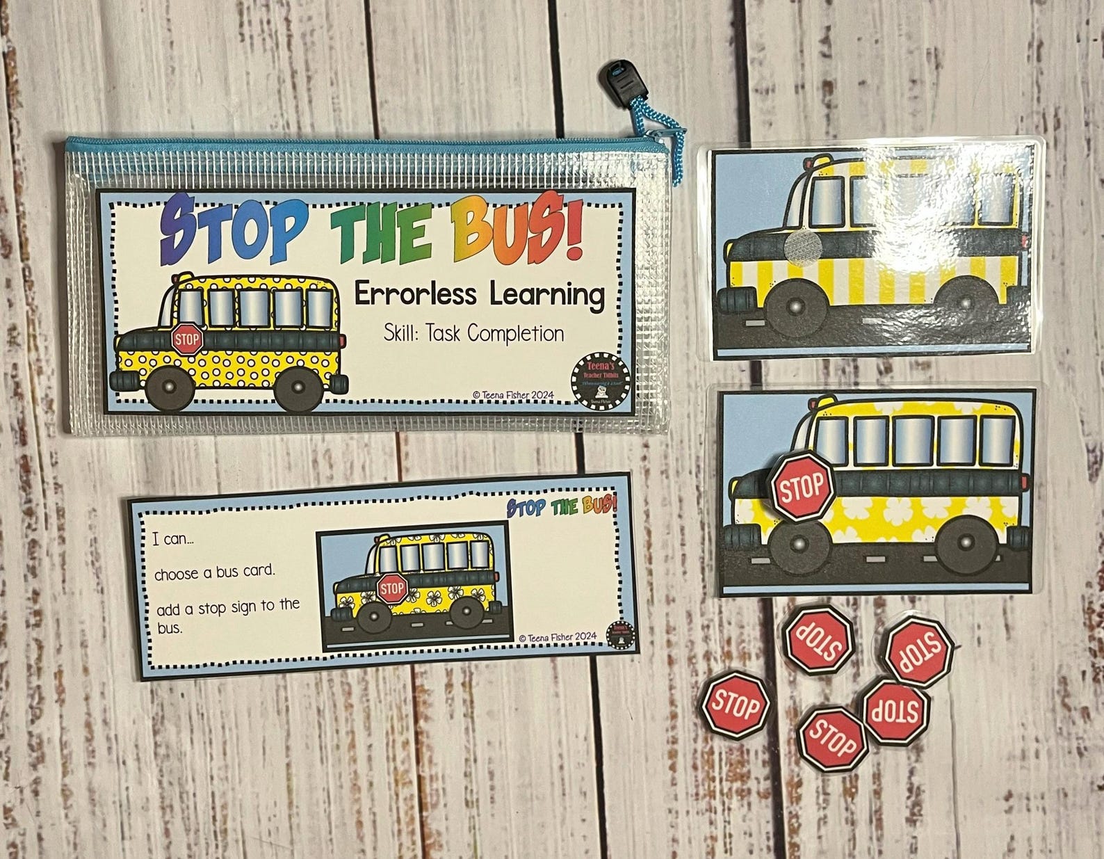 Stop the Bus! Errorless Learning File Folder Game Pre-k Visual ...