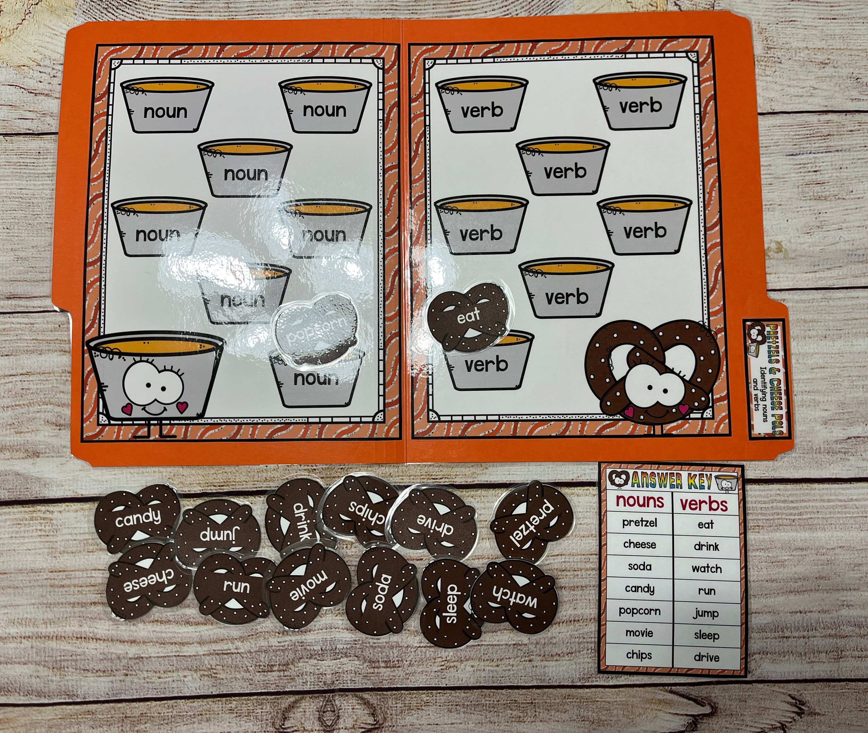 Buy Pretzels and Cheese File Folder Game Literacy Center Grammar Online in  India - Etsy