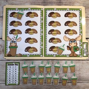 Coffee Addict Addition 2 digit no regrouping Teacher Made Math File Folder Game Centers Activity