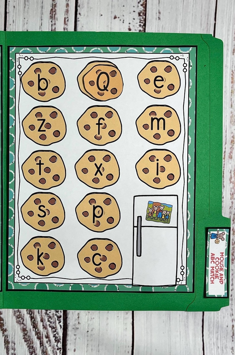 Mouse a Cookie Alphabet ABC Matching File Folder Game Literacy Center ...