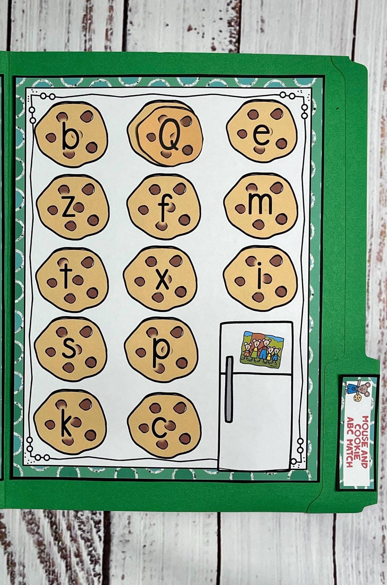Mouse a Cookie Alphabet ABC Matching File Folder Game Literacy Center ...