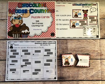 Chocolate Moose Counting 1-30 Puzzles Preschool Kindergarten Montessori Learning Resource