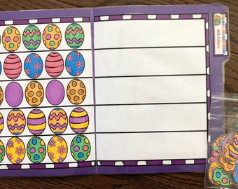 Easter Egg Patterns File Folder Game Kindergarten Preschool Math Easter -- PDF VERSION